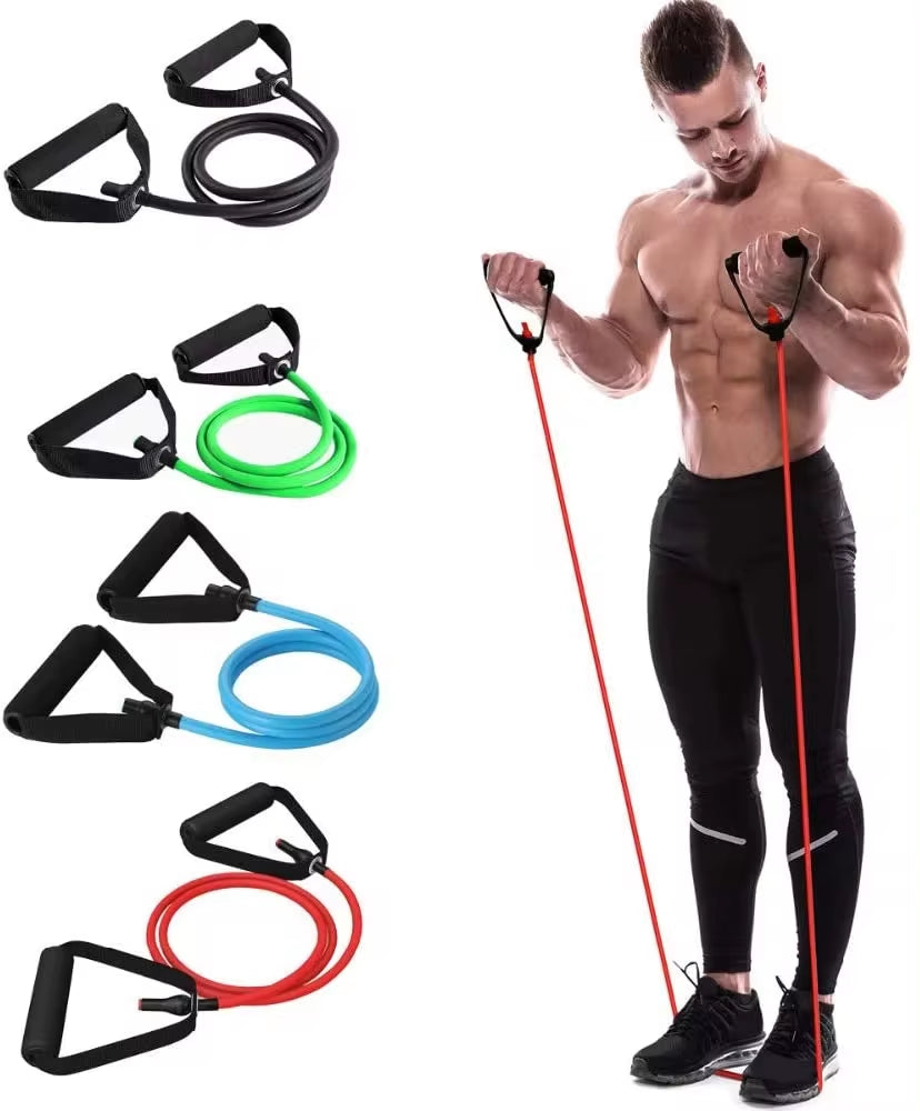 Professional Resistance Bands for Hot Yoga - 5 Levels of Elasticity with Handles for Home Gym Muscle Training